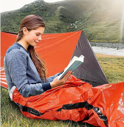 Emergency Sleeping Bag - Thermal Bivy  for Camping, Hiking, Outdoor and Survival Blanket Kit