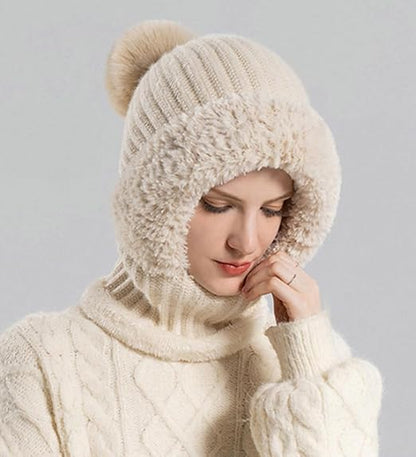 🧣 Women's Knit Beanie Hat Scarf Mask Set — Stay Warm & Stylish This Winter! ❄️