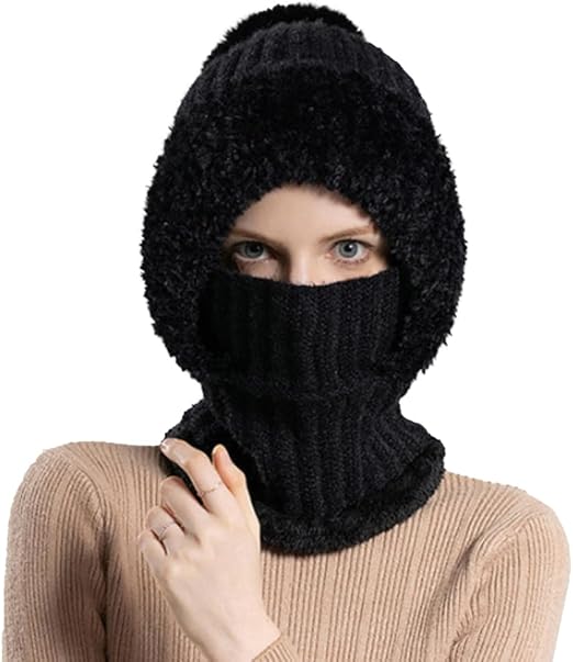 🧣 Women's Knit Beanie Hat Scarf Mask Set — Stay Warm & Stylish This Winter! ❄️