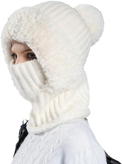 🧣 Women's Knit Beanie Hat Scarf Mask Set — Stay Warm & Stylish This Winter! ❄️
