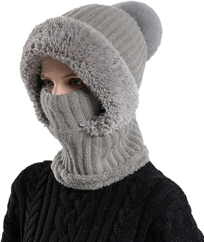 🧣 Women's Knit Beanie Hat Scarf Mask Set — Stay Warm & Stylish This Winter! ❄️