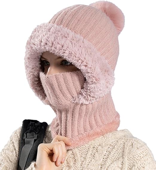 🧣 Women's Knit Beanie Hat Scarf Mask Set — Stay Warm & Stylish This Winter! ❄️