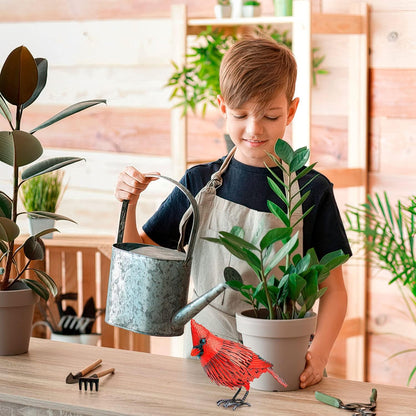 Cardinal Statue Metal Bird Garden Decor - Metal Yard Art - Outdoor Sculptures