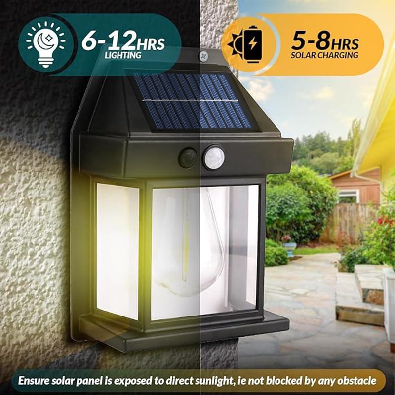 🔥☀️ Solar Wall Lights - Vintage Edison Style with Smart Motion Sensor! ☀️