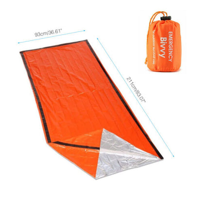 Emergency Sleeping Bag - Thermal Bivy  for Camping, Hiking, Outdoor and Survival Blanket Kit