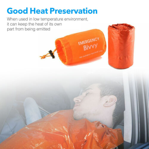 Emergency Sleeping Bag - Thermal Bivy  for Camping, Hiking, Outdoor and Survival Blanket Kit