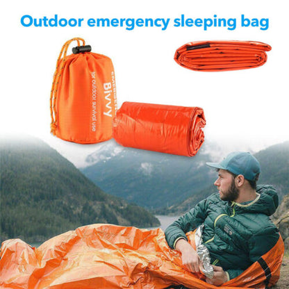 Emergency Sleeping Bag - Thermal Bivy  for Camping, Hiking, Outdoor and Survival Blanket Kit